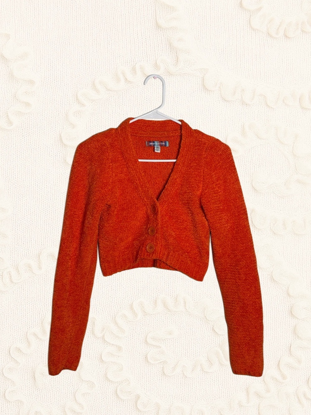 Urban Outfitters Cropped Button Front Cardigan in Orange Size XS Like New